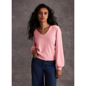 Mint Velvet Pink V Neck Jumper